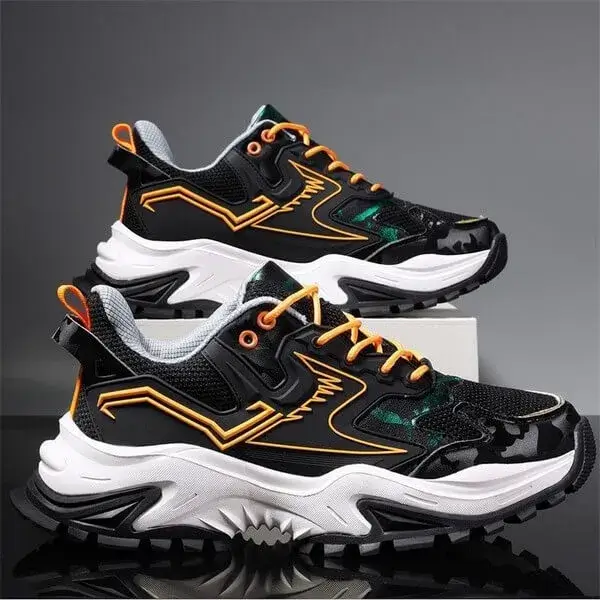 Holterdesigns Men Spring Autumn Fashion Casual Colorblock Mesh Cloth Breathable Rubber Platform Shoes Sneakers